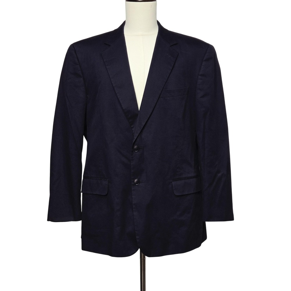 Haspel Blazer‎ Mens 48R Navy Blue Nicholas Suit Cotton Two Button Jacket